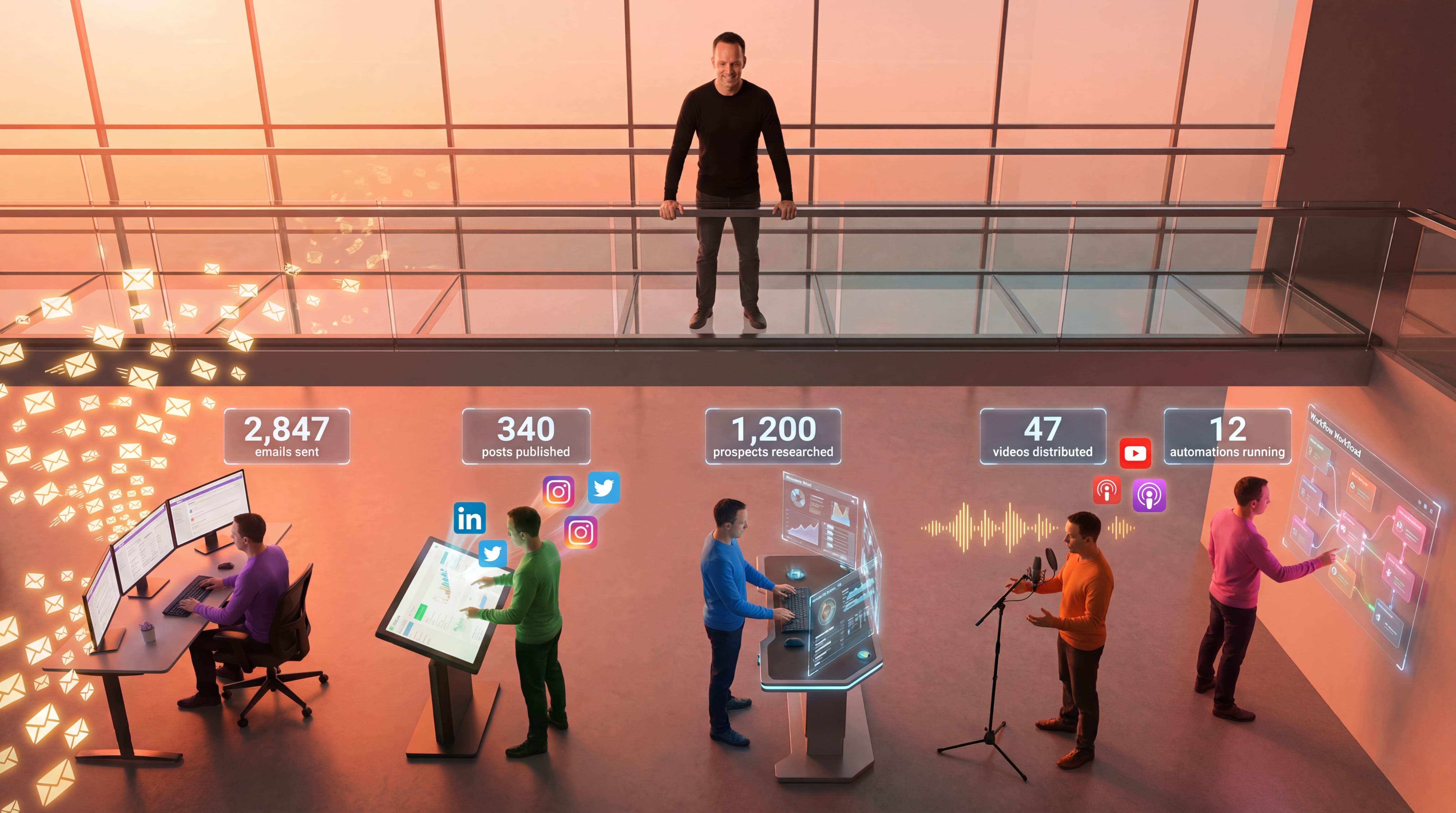 The Offer Machine Command Centre — 5 agents working with live metrics