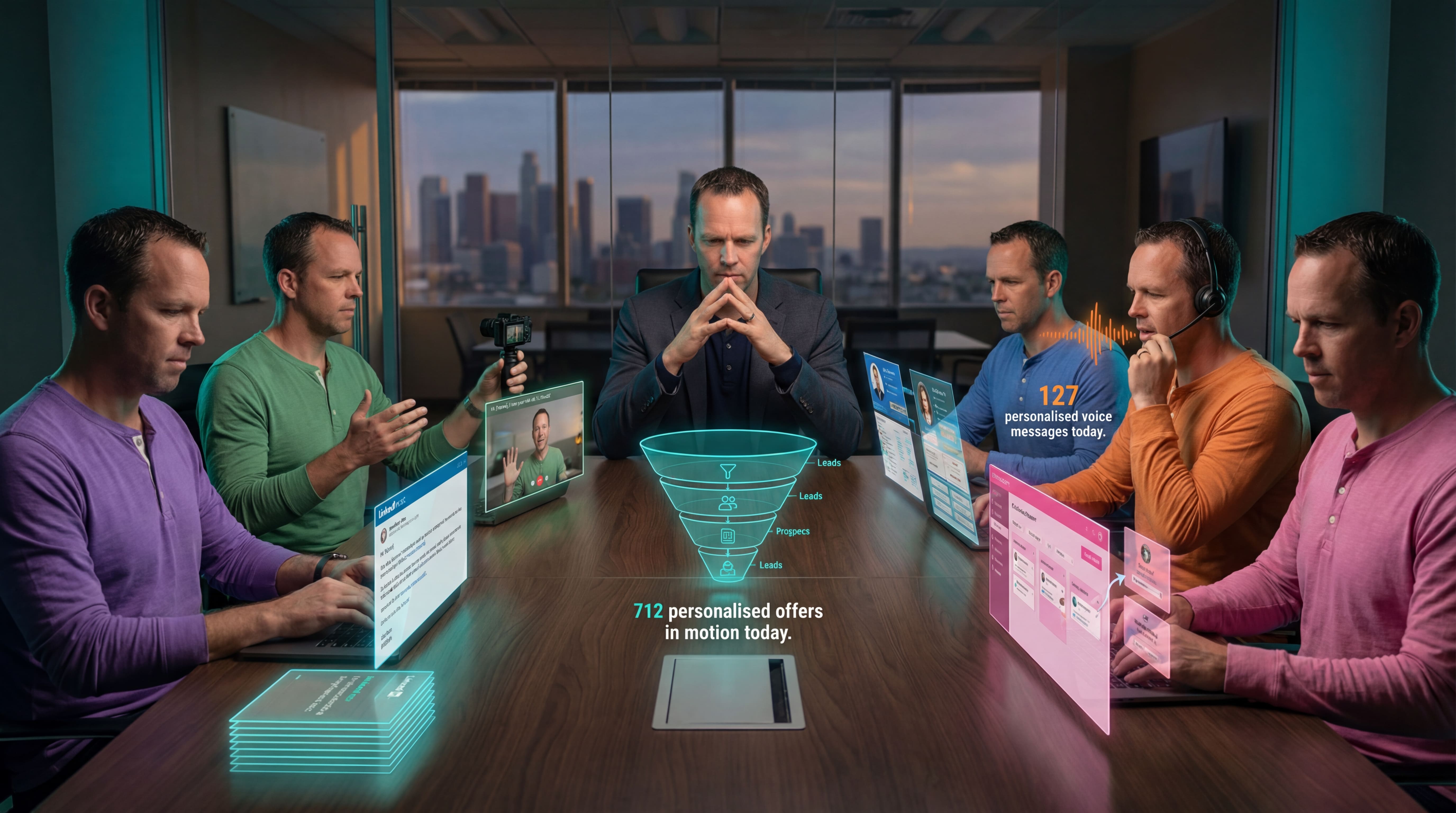 The 5 AI Agents working in the boardroom — 712 personalised offers in motion